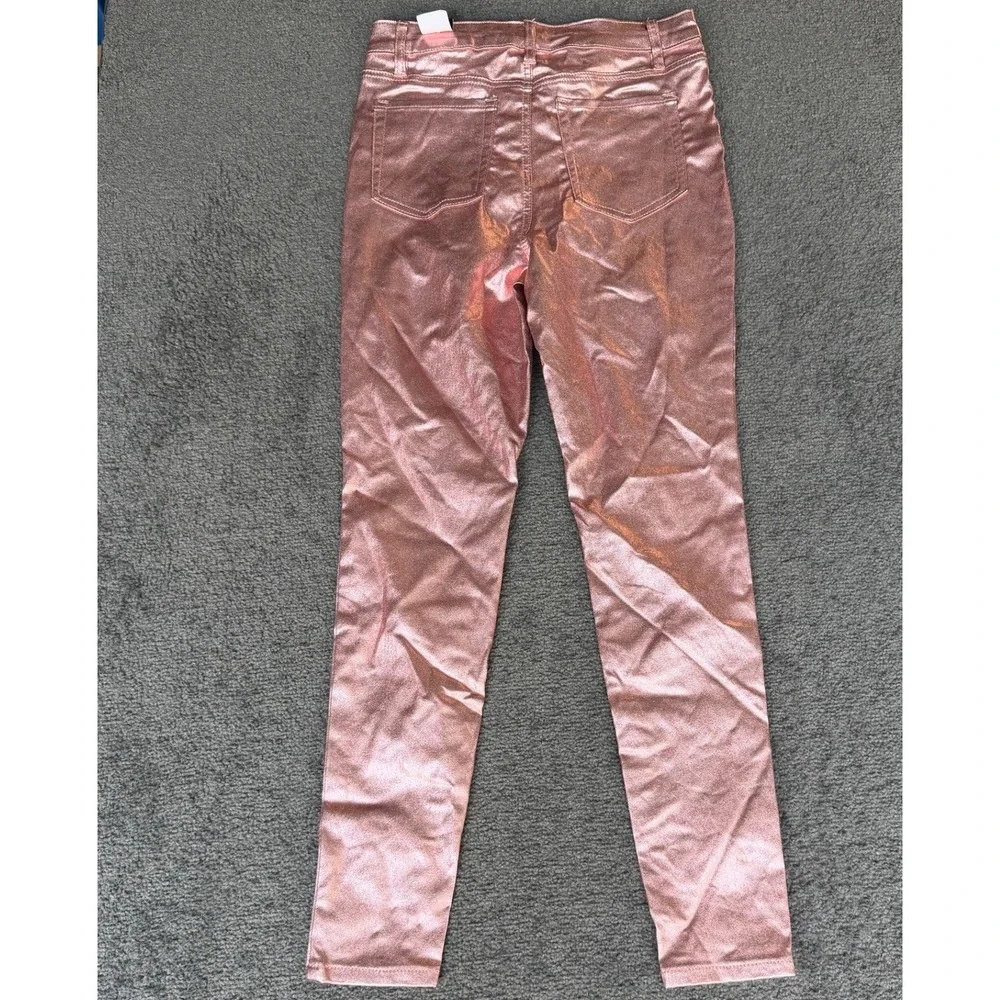 YMI Collections Metallic Pink Skinny Pants Rose Gold Coated‎ Stretch Medium NWT - Picture 10 of 10